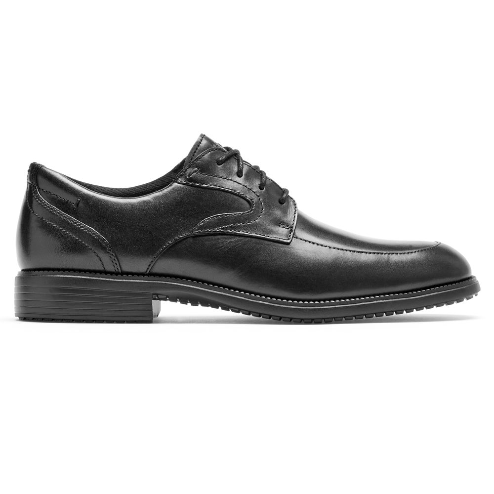 Rockport Men's Total Motion Dressport Apron Toe Oxfords - Black - USA (9021CKHQA)